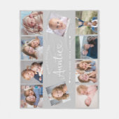 Auntie Photo Collage Script Cute Heart Modern Fleece Deken (Voorkant)