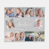Auntie Photo Collage Script Cute Heart Modern Fleece Deken (Voorkant (Horizontaal))