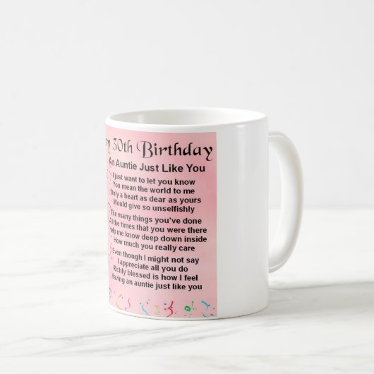 Auntie Poem 30th Birthday Koffiemok (Voorkant rechts)
