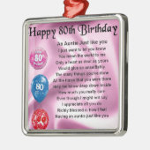 Auntie Poem - 80ste verjaardag Metalen Ornament (Links)
