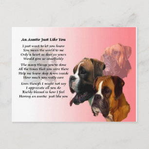 Auntie Poem - Boxer Dog Briefkaart