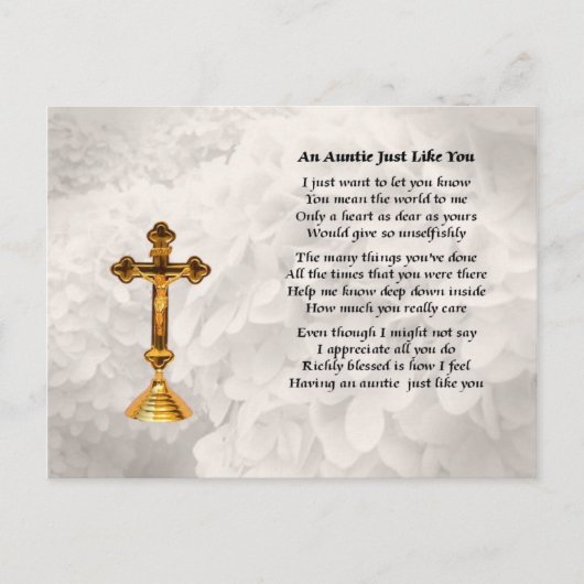 Auntie Poem - Golden Cross Design Briefkaart (Voorkant)