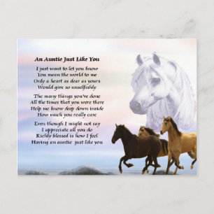 Auntie Poem Horses Briefkaart