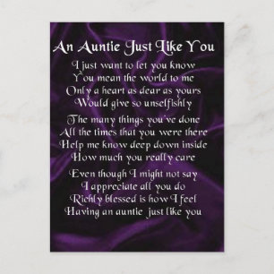 Auntie Poem - Paars Briefkaart