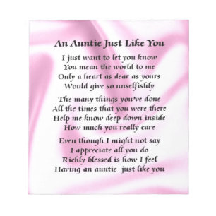 Auntie Poem Roze zijde Notitieblok