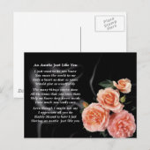 Auntie Poem - Rozen op zwarte zijde Briefkaart (Voorkant / Achterkant)