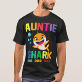 Auntie Shark Auntie Shark Lover Familie Moeder Da T-shirt (Voorkant)