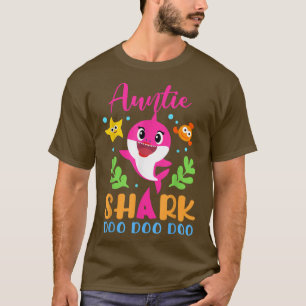 Auntie Shark Auntie Shark Lover Family Mothers Da T-shirt