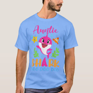 Auntie Shark Auntie Shark Lover Family Mothers Da T-shirt