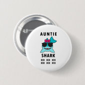 AUNTIE SHARK DOO DOO DOO RONDE BUTTON 5,7 CM (Voorkant /achterkant)