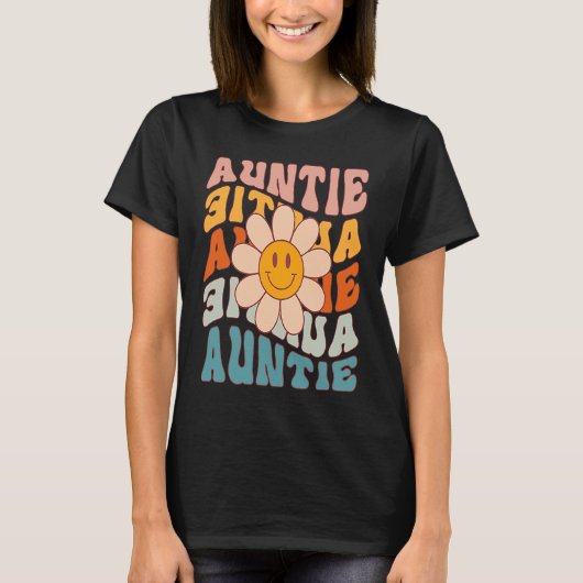 Auntie Smiling Flower Cute Aunt Niece Nephew Idea T-shirt (Voorkant)