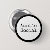 Auntie Social Ronde Button 5,7 Cm (Voorkant /achterkant)