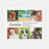 Auntie tante Definition Photo Collage Fleece Deken (Voorkant (Horizontaal))
