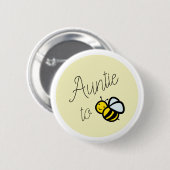 Auntie tot Baby shower Gele Button (Voorkant /achterkant)