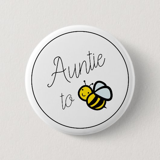 Auntie tot Button van bijen Baby shower (Voorkant)