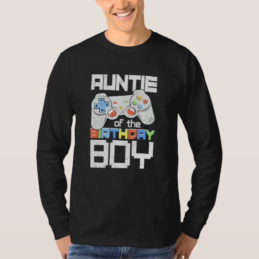 Auntie van de 'Birthday Boy' die videospelbir aanp T-shirt (Voorkant)