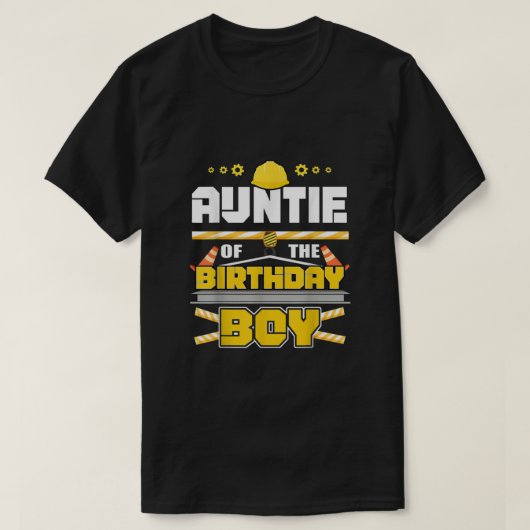 Auntie van de geboorte-jongen-bouwmatte t-shirt (Design voorkant)