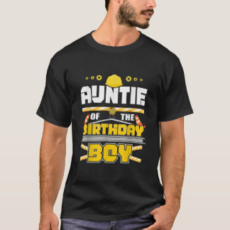 Auntie van de geboorte-jongen-bouwmatte t-shirt