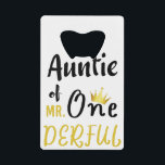 Auntie van de heer Onederful Funny 1st Birthday T- Creditkaart Flessenopener<br><div class="desc">tante van MR Onederful Wonderful Funny 1st Birthday T-Shirt Auntie van de heer Onederful First One-Derful Matching T-Shirt de heer onederful, jarig, 1st verjaardag, één derful, 1st verjaardag, baby, 1st b dag, pasgeborene, ontie wonderbaarlijk, de heer onederful 1st verjaardag, tante van de heer onederful, matching familie; overeenkomend met 1 jaar...</div>
