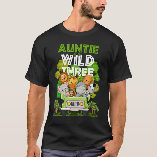 Auntie van de wilde drie dierentuin, Birthday Safa T-shirt (Voorkant)