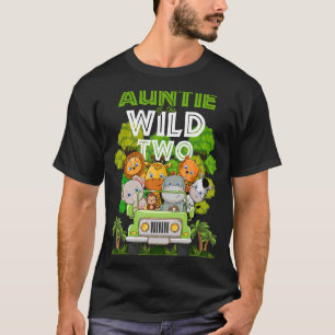 Auntie van de wilde twee dierentuin van Birthday S T-shirt