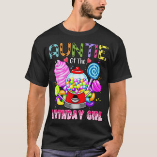 Auntie van het Birthday Girl Candyland Snoep Birth T-shirt