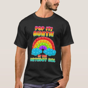 Auntie van het Birthday Girl Rainbow Birthday Kind T-shirt