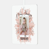 Auntie van Kind kerstfoto Metalen Ornament (Voorkant links)