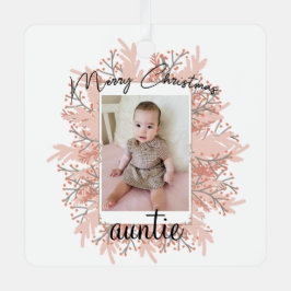 Auntie van Kind kerstfoto Metalen Ornament