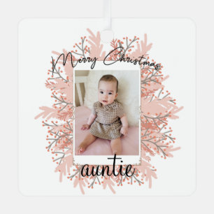 Auntie van Kind kerstfoto Metalen Ornament