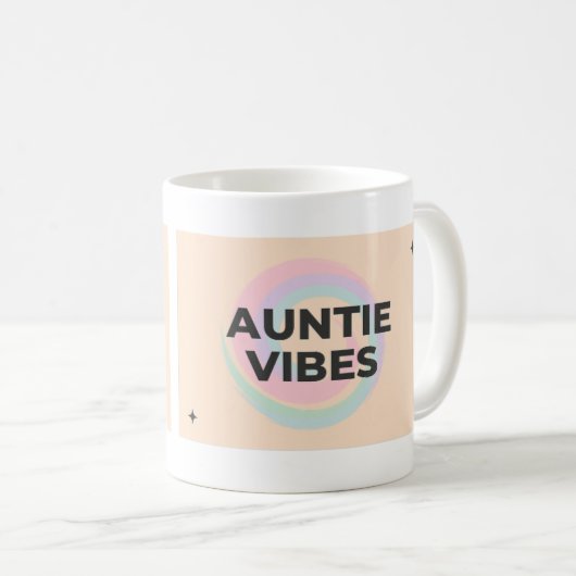 Auntie Vibes Mug – Pastel Abstract Aesthetic Koffiemok (Voorkant rechts)