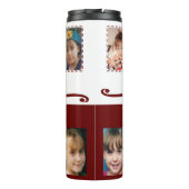 Auntie voegt foto's toe, collage, witte burgundy thermosbeker (Achterkant)