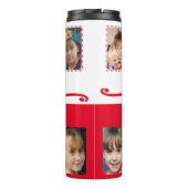 Auntie voegt wit rood van de naamfoto collage toe thermosbeker (Achterkant)