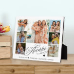 Auntie We houden van je Foto Collage Typografie Fotoplaat<br><div class="desc">Het moderne plaatje van de fotocollage kenmerkt 7 foto's en elegant manuscript ""untie wij houden van u"en namen. Perfect geschenk voor je tante.</div>