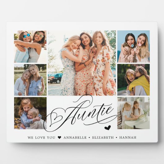 Auntie We houden van je Foto Collage Typografie Fotoplaat (Voorkant)