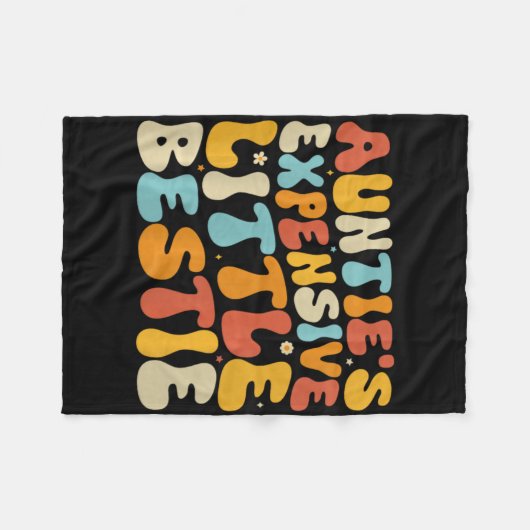 Auntie's Expensive Little Ie, Funny New Aunt Nephe Fleece Deken (Voorkant (Horizontaal))