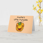 Auntie's Little Pumpkin Tshirts and Gifts Kaart (Gele Bloem)