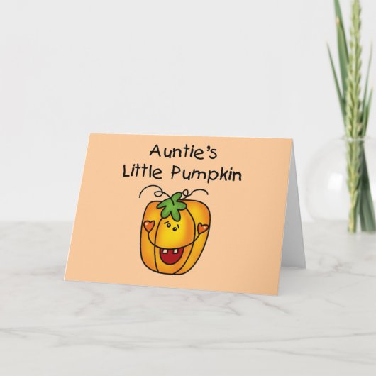 Auntie's Little Pumpkin Tshirts and Gifts Kaart (Voorkant)