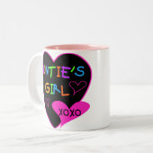 Aunties Meisje shirten, mokken, petten en nog veel Tweekleurige Koffiemok (Voorkant links)