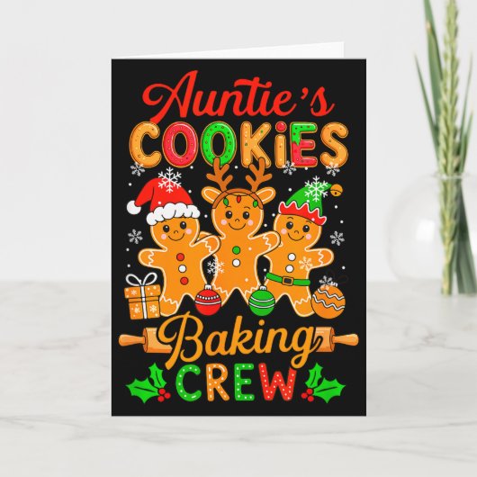 Auntie's Xmas Cookie Baking Crew Funny Baker Ginge Kaart (Voorkant)