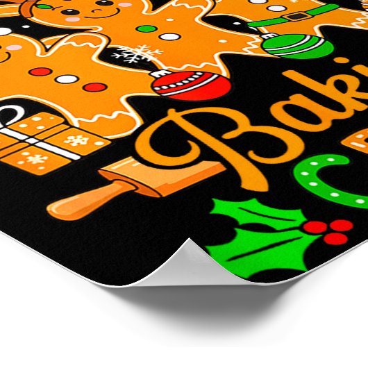 Auntie's Xmas Cookie Baking Crew Funny Baker Ginge Poster (Hoek)