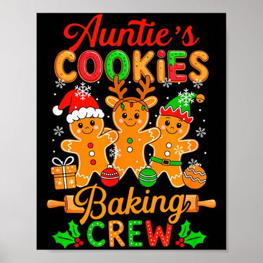 Auntie's Xmas Cookie Baking Crew Funny Baker Ginge Poster (Voorkant)