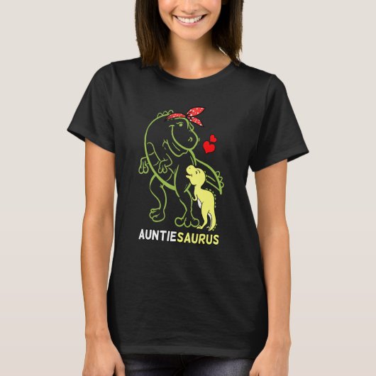 Auntiesaurus Auntie Tyrannosaurus Dinosaur Baby T-shirt (Voorkant)
