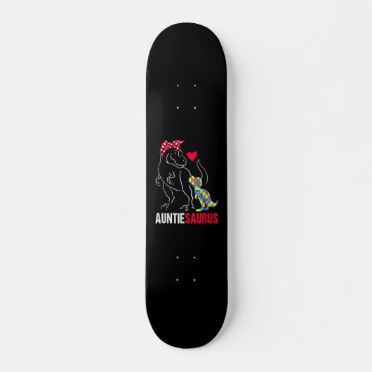 Auntiesaurus Autism Awareness Persoonlijk Skateboard (Voorkant)