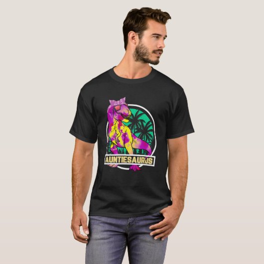 Auntiesaurus Rex Auntie Saurus Dinosaur T-shirt (Voorkant volledig)