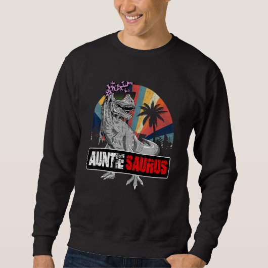 Auntiesaurus Rex Dinosaur Auntie Saurus Family Mat Trui (Voorkant)