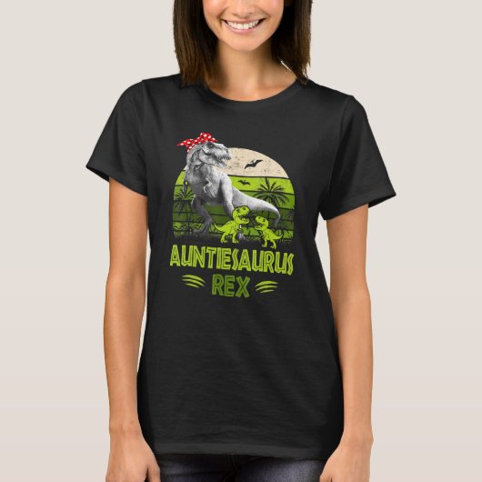 Auntiesaurus rex T rex Dinosaurus Moederdag T-shirt (Voorkant)