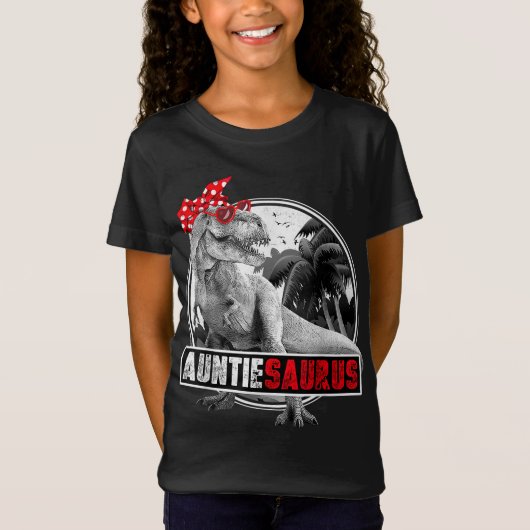 Auntiesaurus T-Rex Auntie Dinosaur T-shirt (Voorkant)