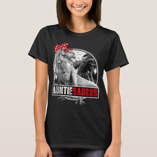 Auntiesaurus T-Rex Auntie Dinosaur T-shirt (Voorkant)