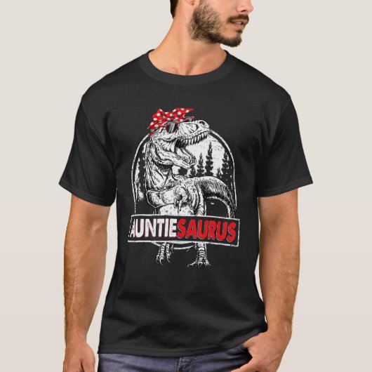 Auntiesaurus T Rex Dinosaur Auntie Saurus T-shirt (Voorkant)